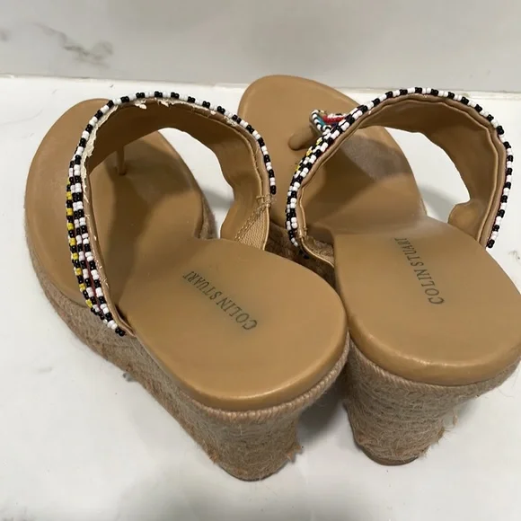 Boho Embroidered and Beaded Sandals / Wedges - Picture 10 of 11